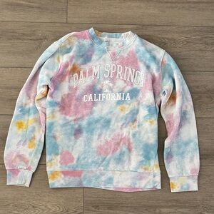 Tie-Dye Palm Springs California Crewneck Sweatshirt
